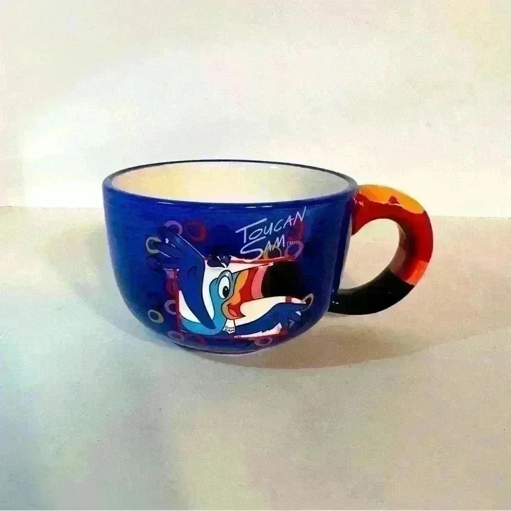 Toucan Sam Blue Ceramic Coffee Mug with Multicolor Handle
